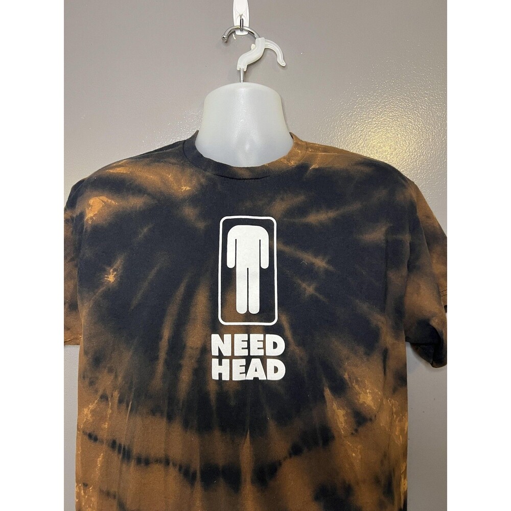 Danny Duncan Need Head Graphic Tee Shirt Mens Large Brown Tie Dye Funny